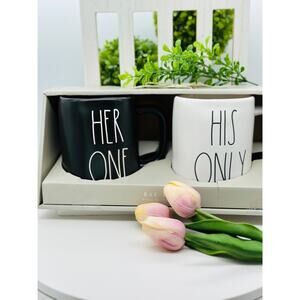 Rae Dunn Mug Set HER ONE & HIS ONLY